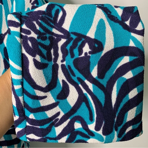 Lilly Pulitzer Women's I'm Game Devine Shift Dress Zebra Pattern BlueWhite Sz 6 - Picture 10 of 16
